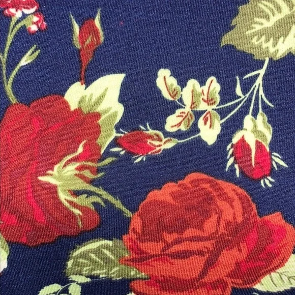 LuLaRoe Long Sleeve Top - Navy, Red, White Floral - Picture 2 of 5